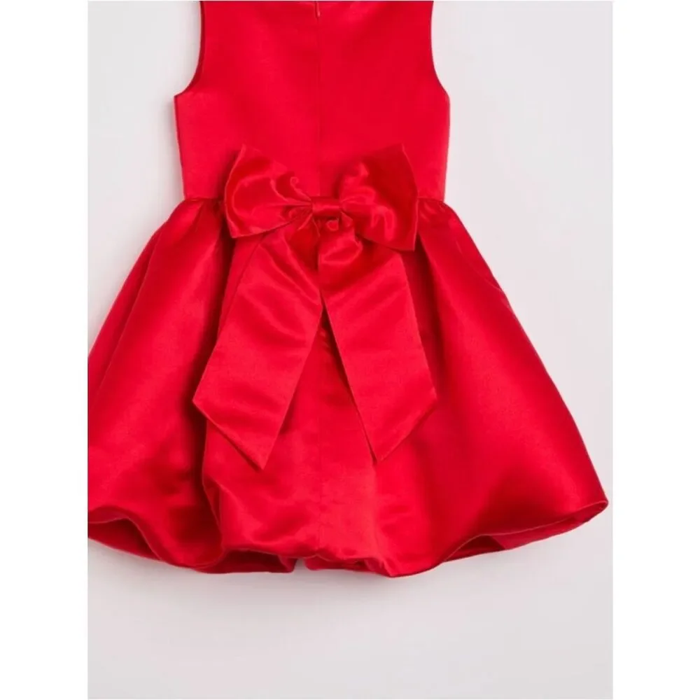 Bardot Bow Back Red Formal Dress Sz 7-8